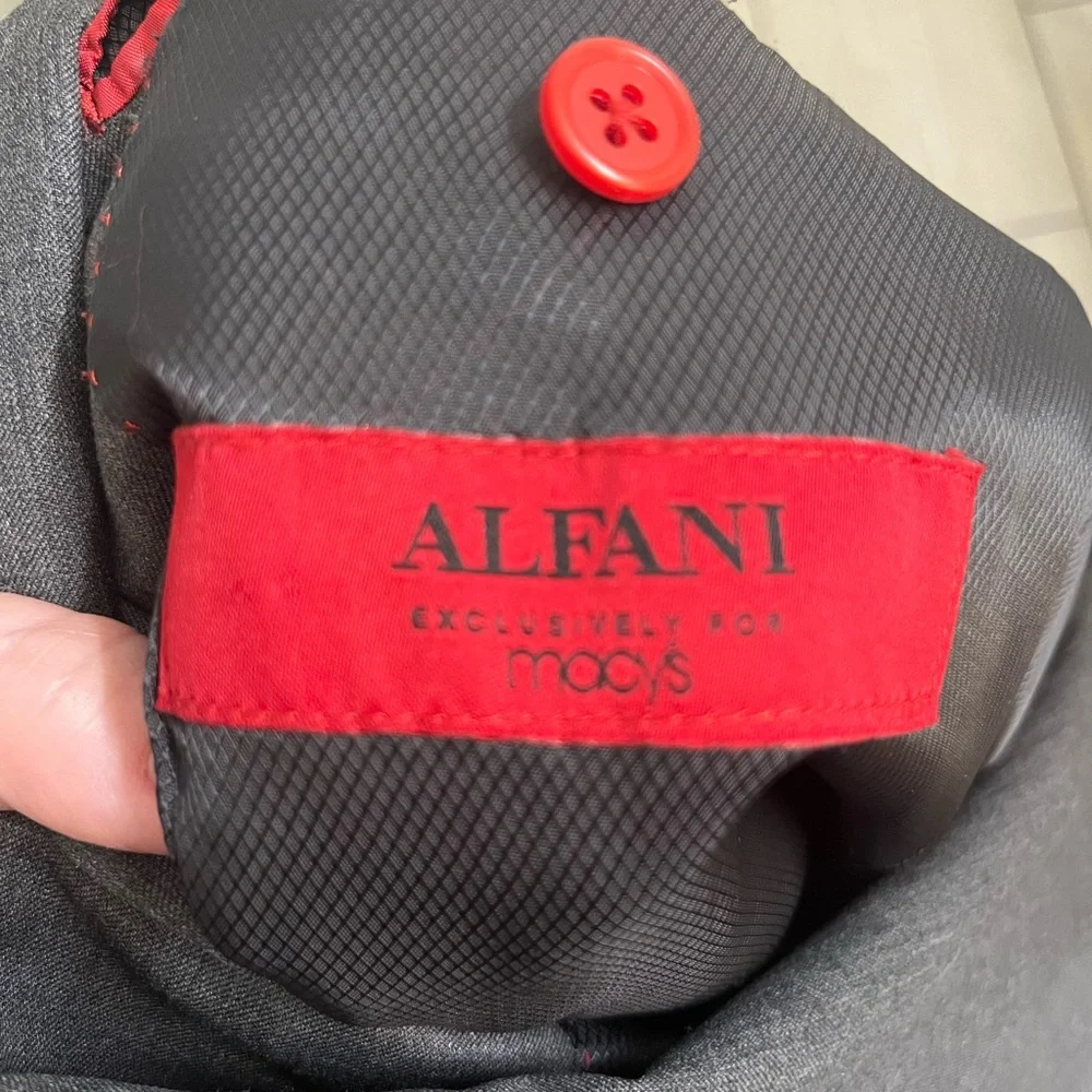 Alfani Men's Charcoal Gray Two-Button Suit Jacket 42S
